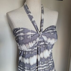 Halter Maxi by Attention in Gray & White Tie Dye